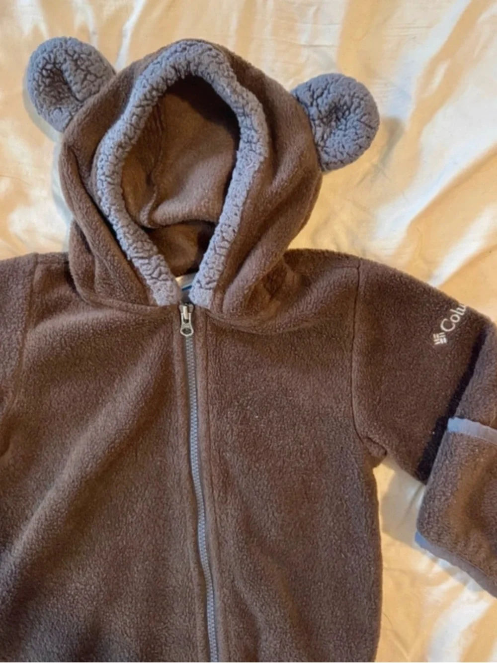 Columbia Baby Brown Bear Hooded Fleece One-Piece
